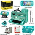 thumbnail image 2 of Switch Lite Accessories Bundle, Kit with Carrying Case,TPU Case Cover with Screen Protector,Charging Dock,Playstand, Game Case, USB Cable, Stylus,Thumb Grip Caps for Nintendo Switch Lite (Turquoise), 2 of 4