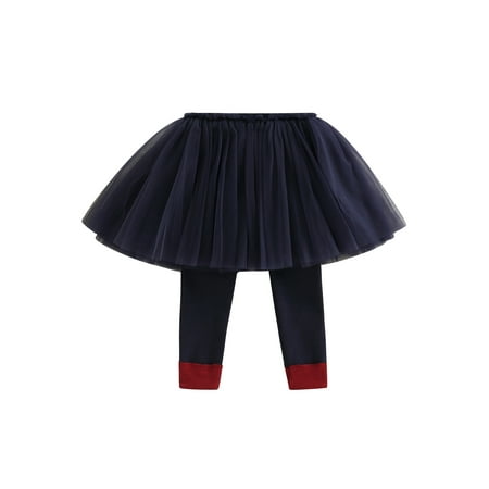 

EYIIYE Toddler Kids Girls Spring Fall Casual Trouser Skirt Solid Color Elastic Band Mesh Patchwork Culottes Pants 6 Monrhs-5 Years