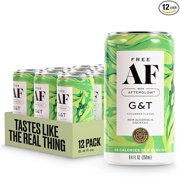 FREE AF Non-Alcoholic Drinks Cucumber G&T | Alcohol Alternative Sparkling Cocktails with AFTERGLOW Botanical Warmth | Gluten-Free, Low-Calorie | 8.4 oz Cans (12-Pack)
