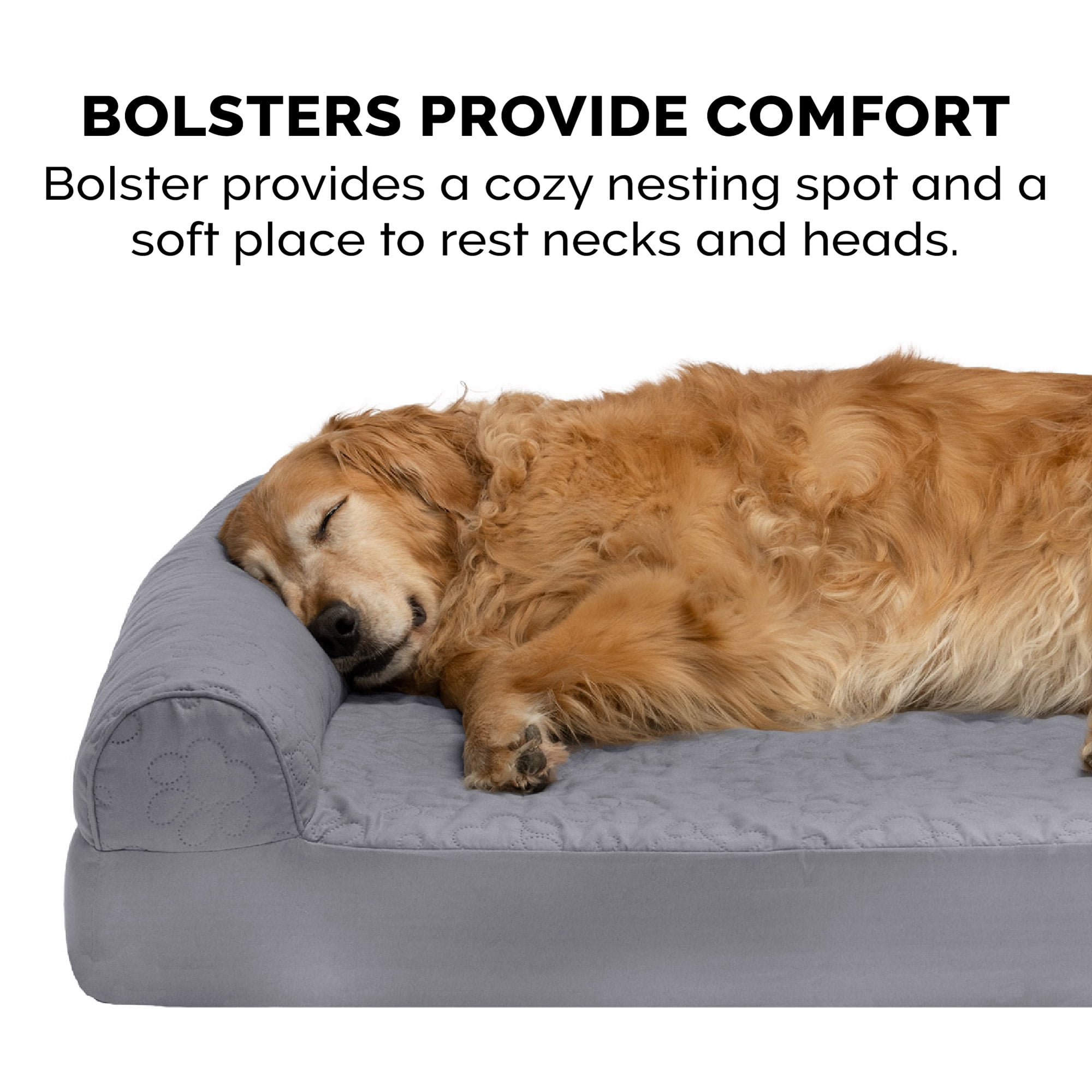 FurHaven Paw-Quilted Cooling Gel-Top Deluxe L-Chaise Pet Bed, Titanium, Large, 1 Count