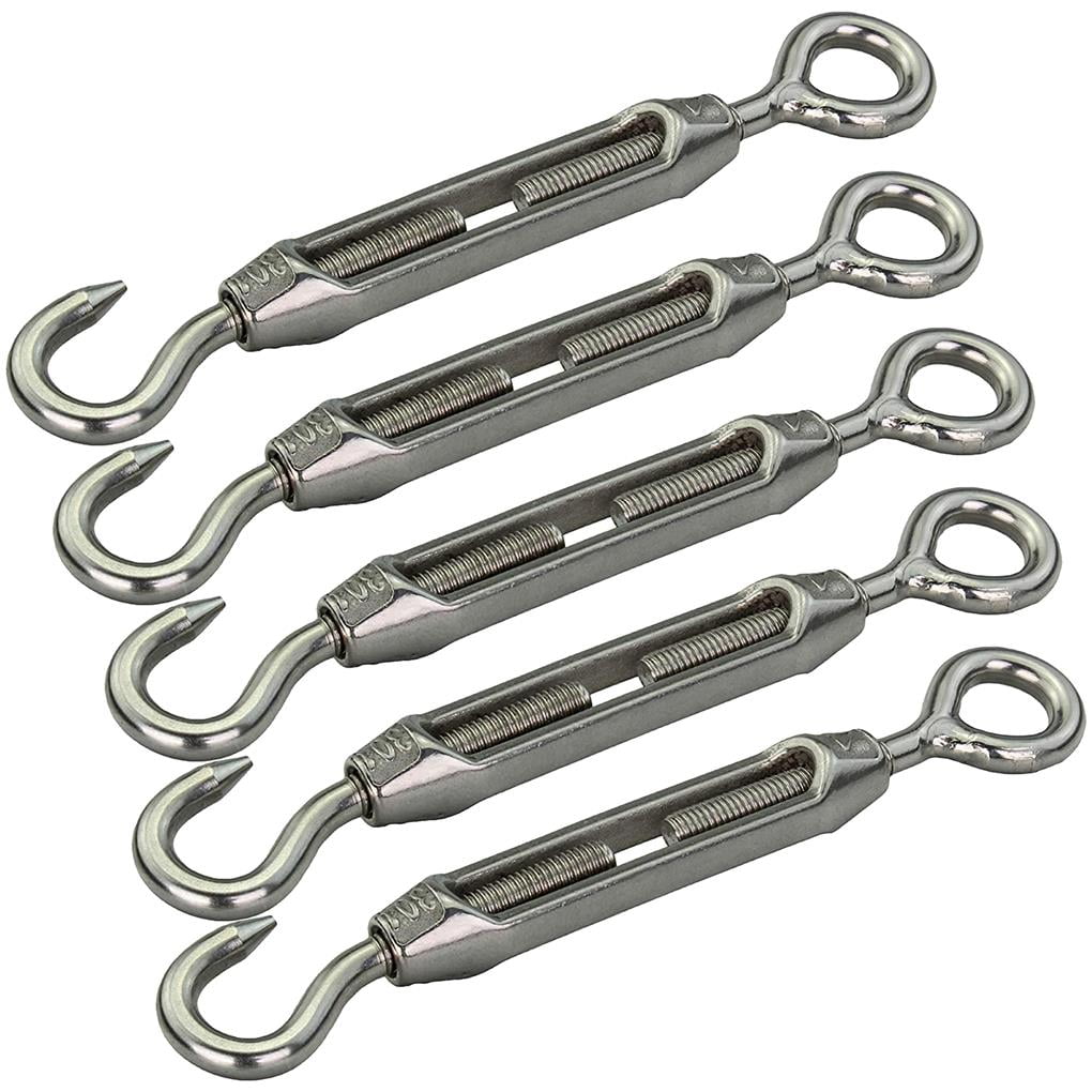 5pcs M5 Eye Turnbuckle Wire Rope Tensioner Stainless Steel Wire Rope