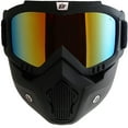 thumbnail image 2 of Birdz Eyewear Skylark Motorcycle Goggles Removable Face Mask Black Frames ReflecTech Red Lens, 2 of 6