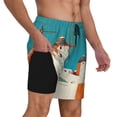 thumbnail image 2 of Balery Colorful Greek Windmills Bañador para hombre, shorts de playa de secado rápido con entrepierna y forro de compresión-Large, 2 of 6