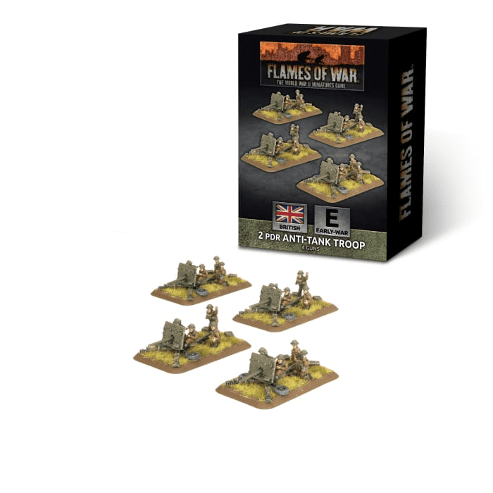 Flames of War Early War British 2dr Anti-Tank Platoon (4x Guns)
