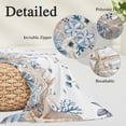 thumbnail image 3 of Blue Beige Coastal Throw Pillow Covers, Beach Starfish Summer Eucalyptus Soft Breathable Pillow Cases with Invisible Zipper for Sleeping, Toddler Pillowcases for Couch Bed Sofa Chair 12x20 Inches, 3 of 9
