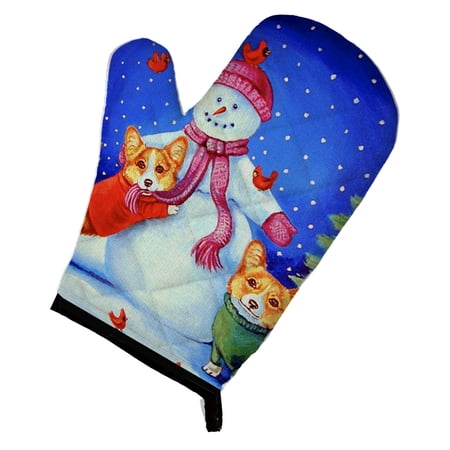 Snowman with Corgi Oven Mitt