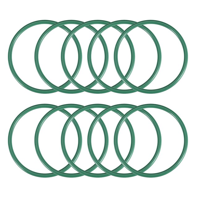 Anillos O de caucho de flúor, 56mm OD, 49.8mm de diámetro interior, 3.1mm de ancho, junta de sellado verde 10 piezas