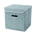 thumbnail image 2 of Collapsible Storage Bins With Lids Fabric Decorative Storage Boxes Cubes Organizer Containers Baskets/ Blue Storage Box, 2 of 3