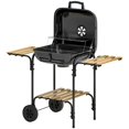 thumbnail image 1 of Barbecue au Charbon Portable avec Surface de Cuisson de 1840 Cm2, Cadre en Acier avec 3 Tablettes de Rangement, Couvercle Verrouillable et Évents Ajustables, Roues Pivotantes, Noir, pour Jardin et Terrasse, Usage Extérieur, 1 of 7