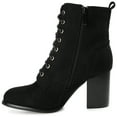 thumbnail image 3 of Journee Womens Baylor Lace Up Stacked Heel Booties, Widths Available, 3 of 9