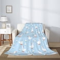 thumbnail image 2 of Fuzoiu Goose White Flowers Print Flannel Throw Blanket,Light Weight Warm Decorative,Throw Blanket Cover for Sofa, Couch, Bedroom,Travel-40"x30", 2 of 6