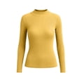 thumbnail image 4 of Lenpel Womens Long Sleeve Tops Fall Ribbed Knit Mock Neck Pullover Sweaters Casual Slim Fit Basic Blouses, 4 of 4