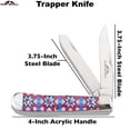 thumbnail image 2 of Old Ram - Everyday Carry Manual Folding Pocket Trapper Knife - 7.25in Overall 3CR13 Stainless Steel (Western Design), 2 of 2