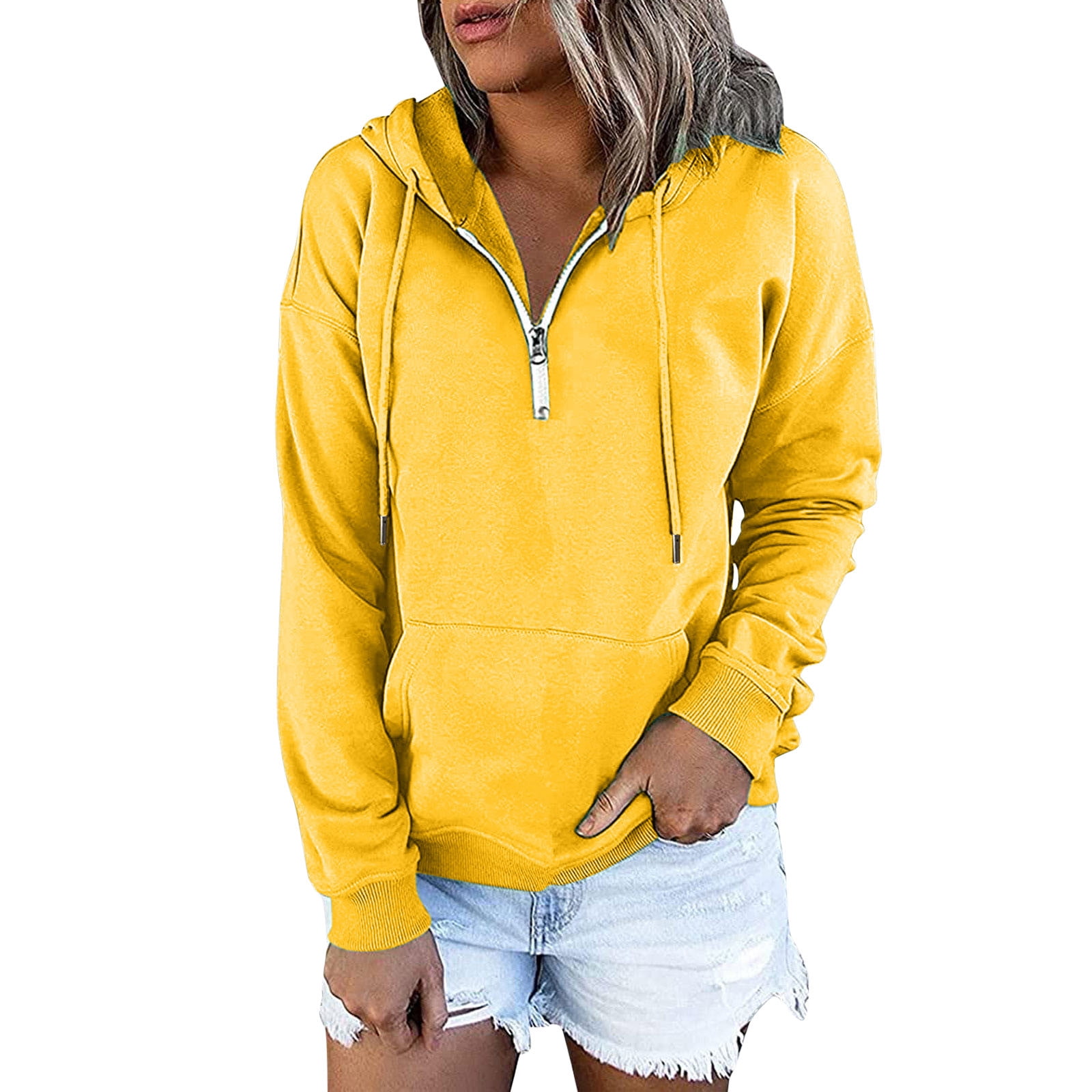 Larisalt Zip Up Hoodie Women,Women's Casual Zip Up Y2K Hoodie Jacket