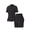 Black, variant on Uncia Active Women's 2-Piece Tracksuit Set - Seamless-Free Shorts, Raglan Sleeves Tee with Flat Tummy & Glute-Lifting Fit, Workout Gym Matching Sets for Outdoor Yoga