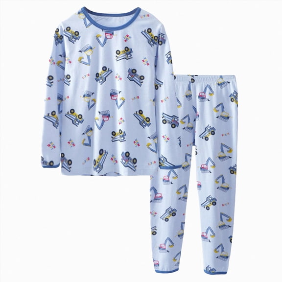 NOLDARES Toddler Boys Fall Outfit Baby Winter Clothes Long Sleeve Crewneck Sweatshirt Pants Set Color Block Sweats Size:5-6 Y,Sky Blue