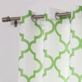 thumbnail image 4 of Quality Home Oxford Basketweave Reverse Moroccan Print Curtains – Stainless Steel Nickel Grommet Top – Green – 52"W x 84"L - (Set of 2 Panels), 4 of 4