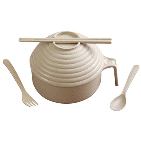 

Redempion Travel Reusable Spoon Fork Travel Chopsticks Tableware Set Beige