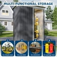 thumbnail image 6 of BaPiPro 5'x3' Metal Storage Shed, Outdoor Tool Shed with Sliding Lockable Door for Backyard, Garden & Patio, Black, 6 of 7