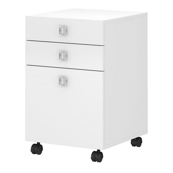Scranton & Co 3-Drawer Traditional Engineered Wood Mobile File Cabinet in White
