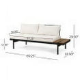 thumbnail image 5 of GDF Studio Cody Outdoor Acacia Wood and Iron 5 Seater Sectional Sofa Set with Cushions, Teak/Black/Cream, 5 of 13