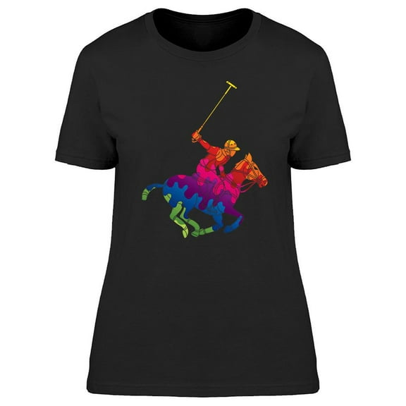 Rainbow Color Polo Athlete T-Shirt Women -Image by Shutterstock, Female Large