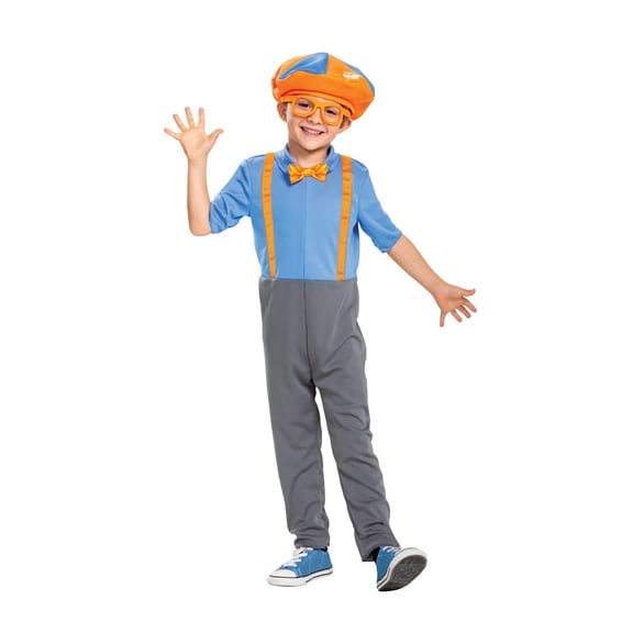 Disguise Toddler Boys' Official Blippi Jumpsuit with Hat and Bowtie Costume - Size 3T-4T