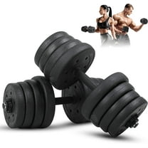 Adjustable Dumbbell Set 66lbs Dumbbells 2 In 1 Free Weights Dumbbells Sets Dumbbells Weights Set with Anti-Slip Handle Workout Dumbbell Home Gym Fitness Equipment for Men Women, Black