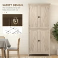 HOMCOM 72" Freestanding Kitchen Pantry Cabinet, Farmhouse Tall Storage Cabinet with 4 Door ...