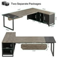 thumbnail image 5 of Tribesigns 70.8" L-Shaped Executive Desk with 55" File Cabinet, Modern L-Shaped Computer Desk with Storage Shelves and Cabinet for Home Office, Retro Gray, 5 of 6