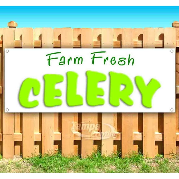 Farm Fresh Celery 13 oz Vinyl Banner With Metal Grommets