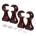 thumbnail image 3 of 4 soportes de madera para barra de cortina, soportes de pared para barra de cortina, ganchos para cortina de ventana, soporte de madera resistente para hogar y oficina, color rojo oscuro, 3 of 8