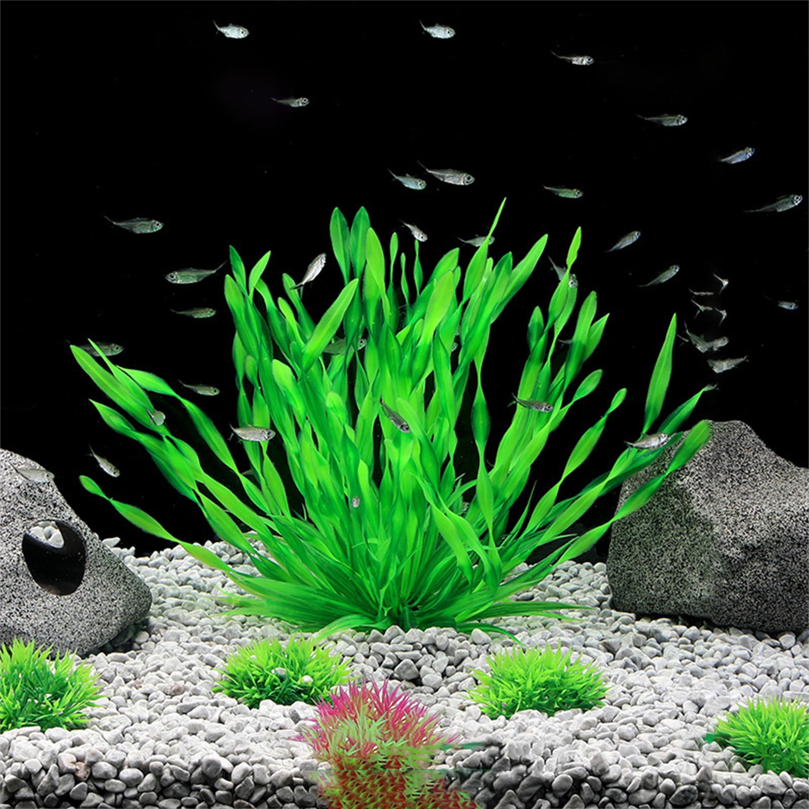 HCTSHG Aquarium Decoration Plastic Aquarium Plants Natural Fish Tank Accessories Aquarium Decorations Green Plants, 25pcs Fish Tank Decorations Plant, Aquarium Decor Plastic Plants