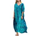 thumbnail image 2 of OVINYER Dress Women Plus Size Kaftans Casual V-Neck Long Soft Beach Maxi For Summer Female Beach Sundress, 2 of 8