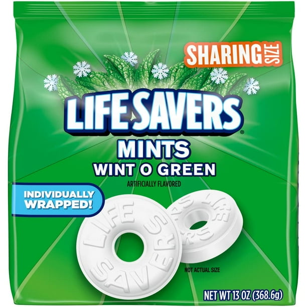 LIFE SAVERS WintOGreen Breath Mints Hard Candy, Sharing Size, 13 oz