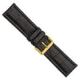 thumbnail image 4 of 26mm Blk Matte Alligator Grain Gld-tone Buckle Watch Band, 4 of 6