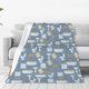 thumbnail image 1 of Fotbe Blue Bathroom Manta de Franela Acolchonada con Estampado, Súper Suave y Esponjosa, Extra Grande para Sofá, Cama, Uso Todo el Año-80"x60", 1 of 7