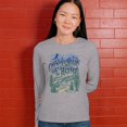 thumbnail image 4 of Country Roads Take Me Home Women's Long Sleeve T-shirt Rustic Mountains Road Trip Music, 4 of 7