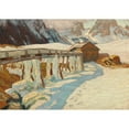 thumbnail image 2 of Carl O'Lynch of Town 18x14 Gold Ornate Wood Frame and Double Matted Museum Art Print Titled - Winter Landscape with Mill, 2 of 4