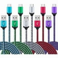 thumbnail image 1 of wonima11 5Pack 6FT Fast USB Type C Cable Phone Charger Cord for Samsung Galaxy S25 Edge S25+ Plus Ultra S24 S23 S22 S21 S20 FE Ultra S10 S10+ S9 S8 Plus Note 20 Ultra 10 9 8 A51 A71 A53 A14 5G, 1 of 1
