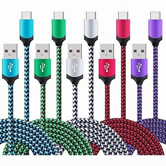 wonima11 5Pack 6FT Fast USB Type C Cable Phone Charger Cord for Samsung Galaxy S25 Edge S25+ Plus Ultra S24 S23 S22 S21 S20 FE Ultra S10 S10+ S9 S8 Plus Note 20 Ultra 10 9 8 A51 A71 A53 A14 5G