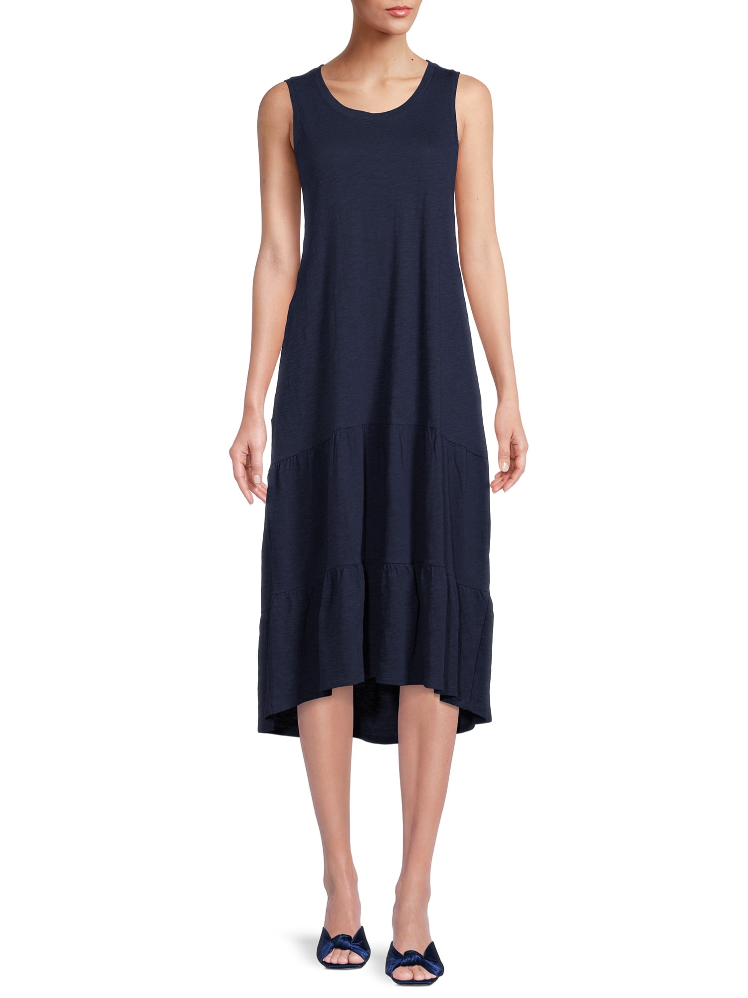 Sleeveless Tiered Knit Dress - Walmart 