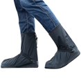 thumbnail image 2 of Botas de lluvia impermeables, cubierta para zapatos, botas de lluvia de silicona antideslizantes, cubierta con cremallera, deportes al aire libre, senderismo, Camping, Scooter, viaje, 2 of 5