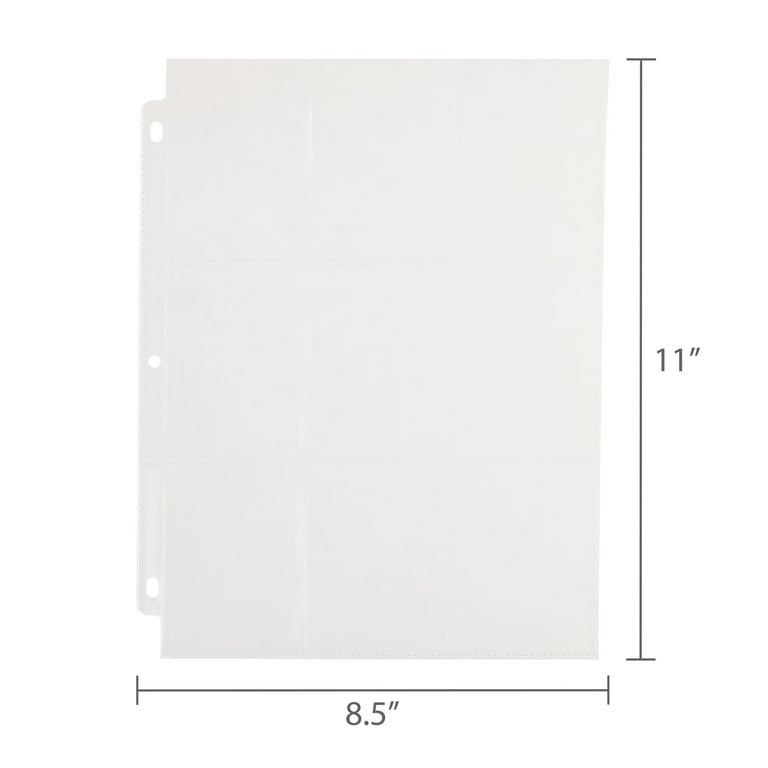 Pen + Gear 9-Pocket Protective Trading Card Pages, 8.5 in x 11 in