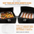 thumbnail image 4 of Air Fryer Parchment Paper Liners Compatible with , Cosori, Dash, Nuwave, Philips and more | Bleached Square Perforated Air Fryer Liners for Pans, Trays and Air Fryer Baskets, 4 of 6