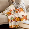 thumbnail image 4 of Fall Blanket for Couch/Bed Thanksgiving Pumpkins Autunm Leaf Throw Blanket Soft Cozy Flannel Throws All Seanson Blanket for Boys/Grils Kids 59"x79", 4 of 6