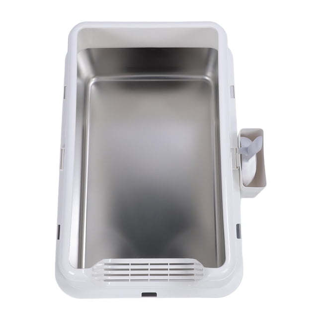 Stainless Steel Cat Litter Box Top Entry Anti Splashing Large Metal Kitty Toilet for Big Cats