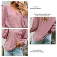 thumbnail image 1 of Top Suelto De Punto, Camiseta De Punto Para Mujer Cómoda Manga Larga Bolsillo En El Pecho Abotonado Suave Para Vacaciones De Ocio ANGGREK Otros, 1 of 6