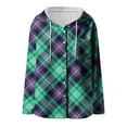 thumbnail image 5 of Wowcloth Women's Plaid Hooded Jacket, Casual Long Sleeve with Chest Pocket for Everyday Wear, 5 of 5