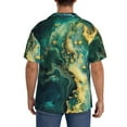 thumbnail image 3 of Gukieu Turquoise Golden Swirl Print Men's Short-sleeved Shirts, Button-down Pocket Shirts, T-shirts, Beach Vacation Travel Summer Clothing-3X-Large, 3 of 5